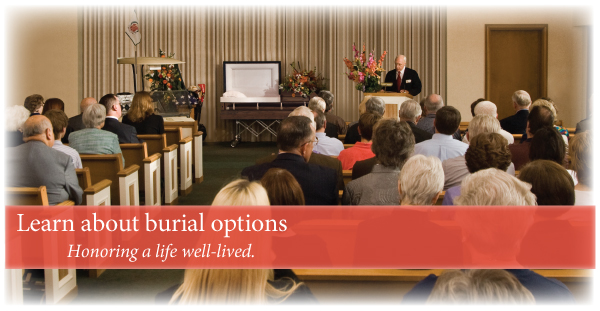 Burial options when choosing burial services.